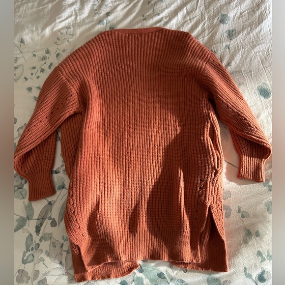Bluivy oversize knit cardigan. Coral. Size small. - Picture 5 of 5